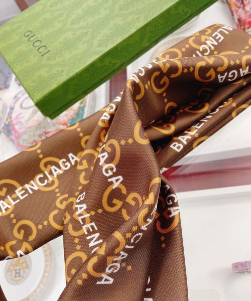 Gucci x Balenciaga in Brown Square Scarf 90cm/35in 