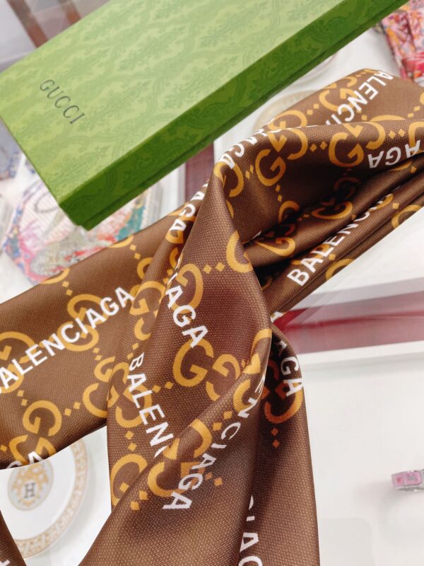 Gucci x Balenciaga in Brown Square Scarf 90cm/35in 