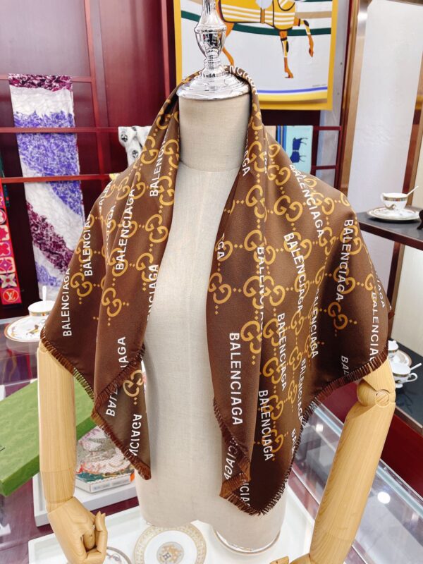 Gucci x Balenciaga in Brown Square Scarf 90cm/35in 