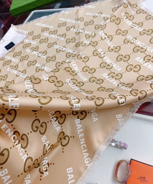 Gucci x Balenciaga in Light Brown Square Scarf 90cm/35in 