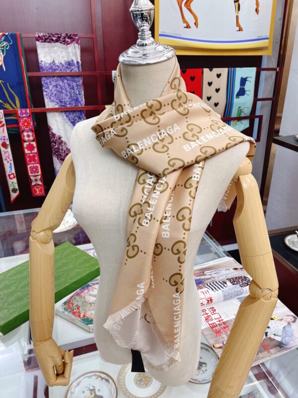 Gucci x Balenciaga in Light Brown Square Scarf 90cm/35in 