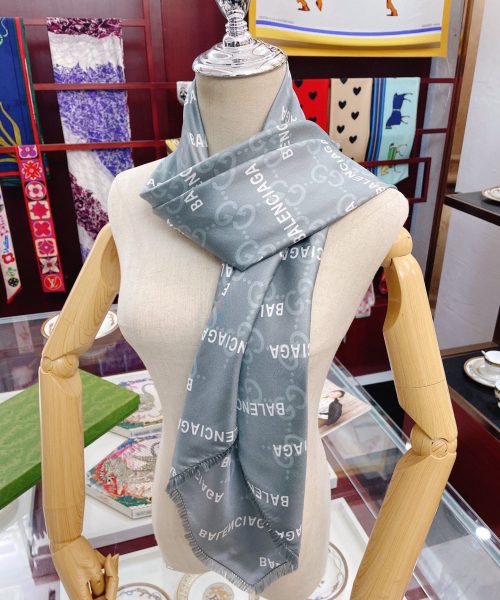 Gucci x Balenciaga in Light Grey Square Scarf 90cm/35in 