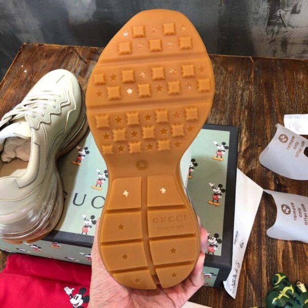 Gucci x Disney Mickey Rhyton Dad Transparent Sole Sneakers White For Women GG