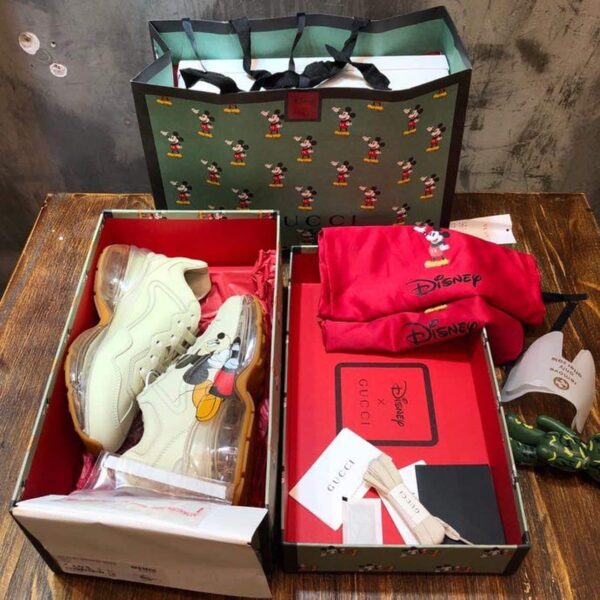 Gucci x Disney Mickey Rhyton Dad Transparent Sole Sneakers White For Women GG