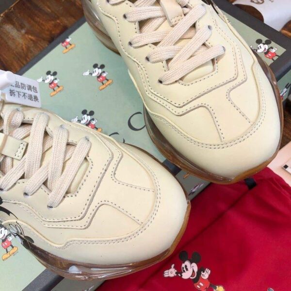 Gucci x Disney Mickey Rhyton Dad Transparent Sole Sneakers White For Women GG