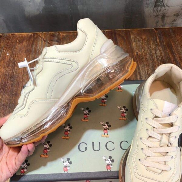 Gucci x Disney Mickey Rhyton Dad Transparent Sole Sneakers White For Women GG