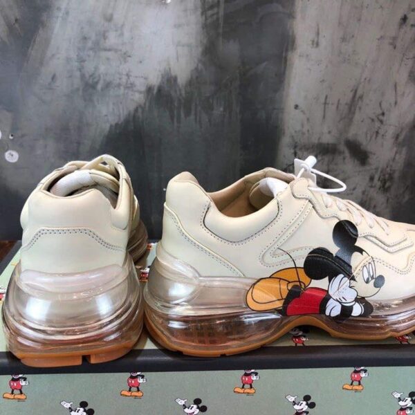 Gucci x Disney Mickey Rhyton Dad Transparent Sole Sneakers White For Women GG