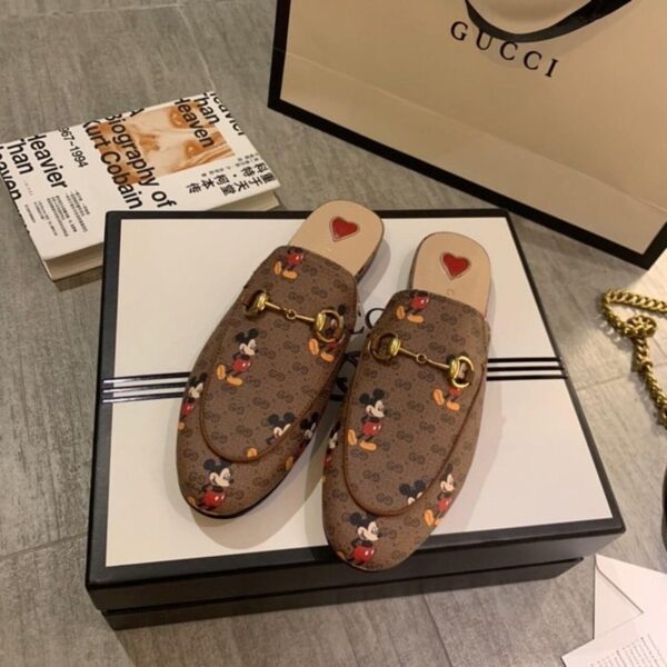 Gucci x Disney Princetown Mules Brown For Women GG