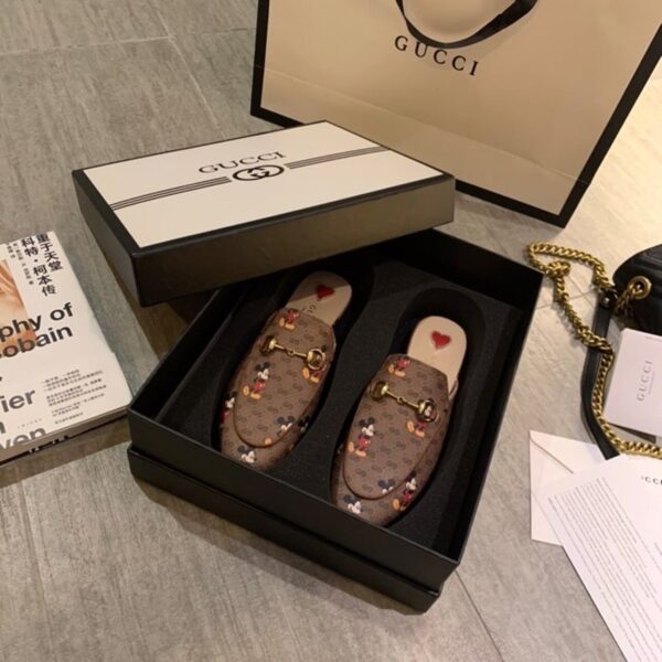 Gucci x Disney Princetown Mules Brown For Women GG