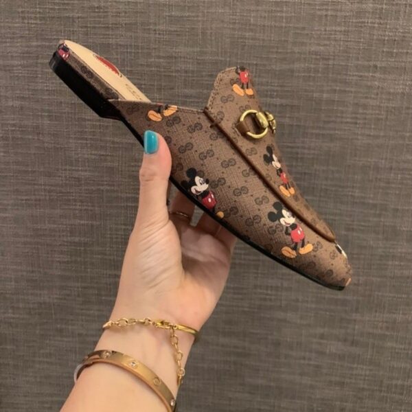 Gucci x Disney Princetown Mules Brown For Women GG