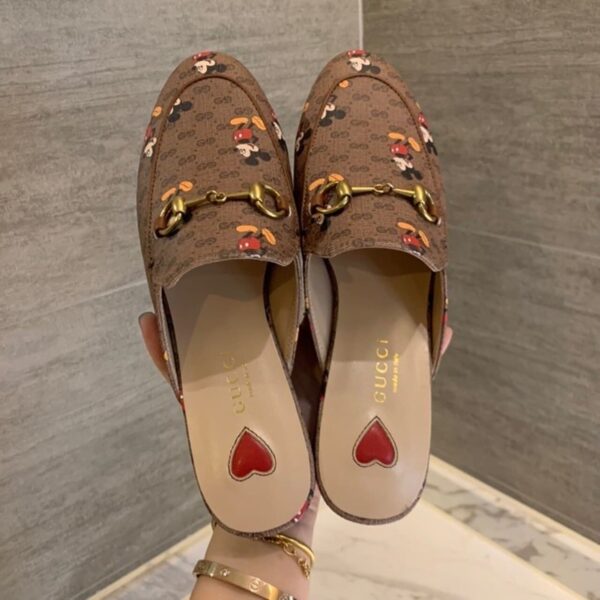 Gucci x Disney Princetown Mules Brown For Women GG
