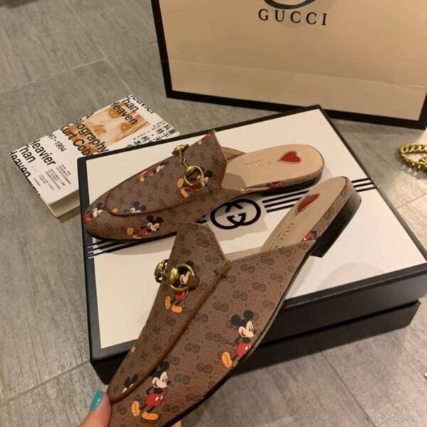 Gucci x Disney Princetown Mules Brown For Women GG