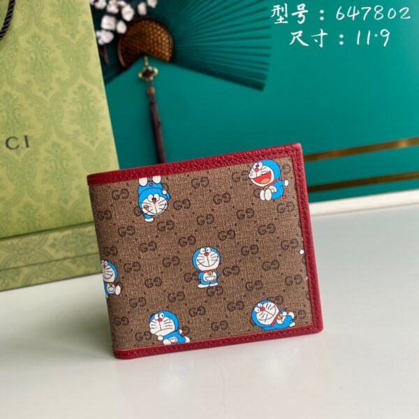Gucci x Doraemon Bi-Fold Wallet For Men, Men's Wallets 11cm/4.3in GG