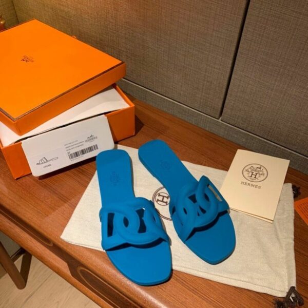Hermes Aloha Sandal Blue For Women, Women's Shoes H201157Z