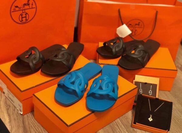 Hermes Aloha Sandal Blue For Women, Women's Shoes H201157Z