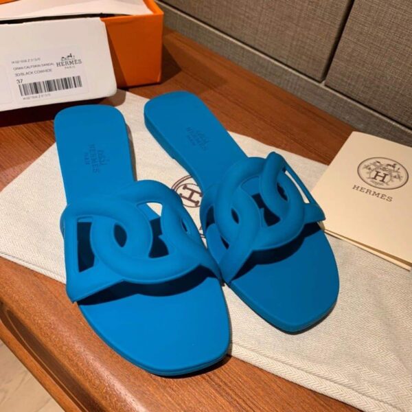 Hermes Aloha Sandal Blue For Women, Women's Shoes H201157Z