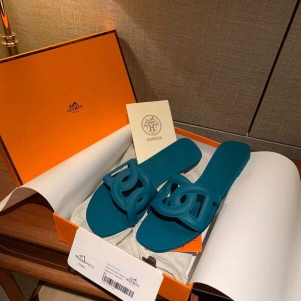 Hermes Aloha Sandal Teal For Women, Women's Shoes H201157Z