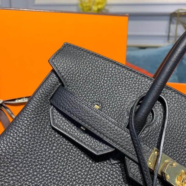 1:1 Replica Hermes Birkin Black For Women Gold Toned Hardware 9.8in/25cm