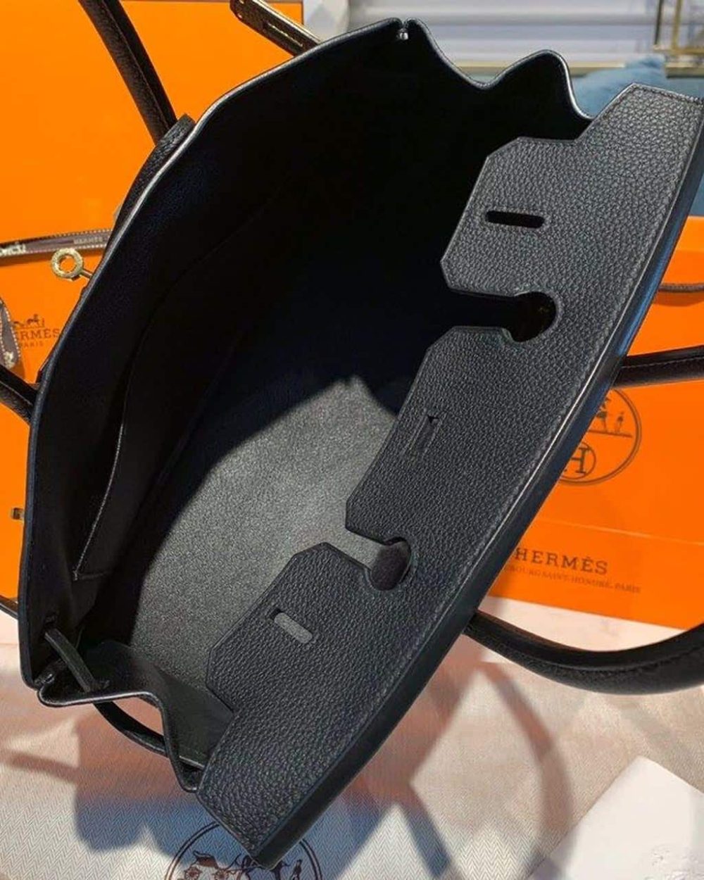 1:1 Replica Hermes Birkin Black For Women Gold Toned Hardware 9.8in/25cm