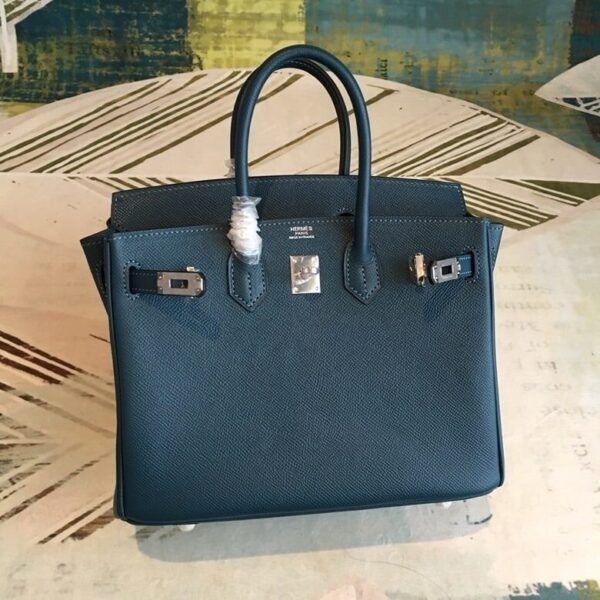 1:1 Replica Hermes Birkin Black For Women Silver Toned Hardware 9.8in/25cm