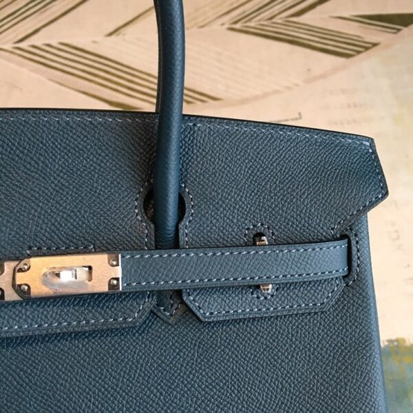 1:1 Replica Hermes Birkin Black For Women Silver Toned Hardware 9.8in/25cm