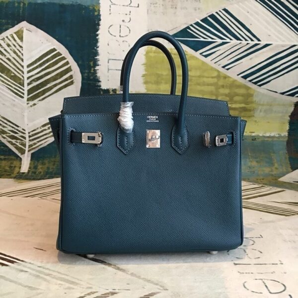 1:1 Replica Hermes Birkin Black For Women Silver Toned Hardware 9.8in/25cm