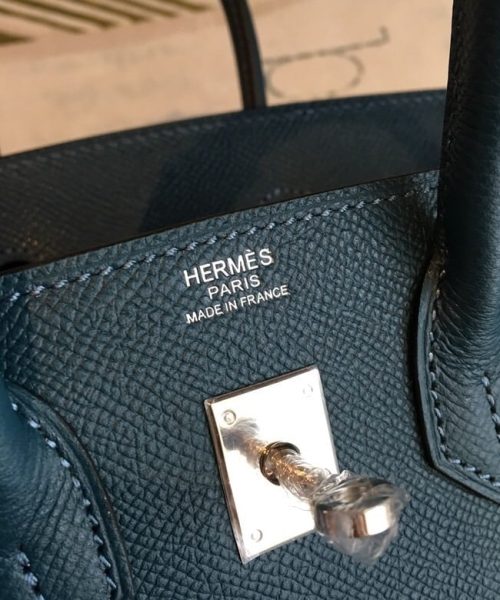 1:1 Replica Hermes Birkin Black For Women Silver Toned Hardware 9.8in/25cm