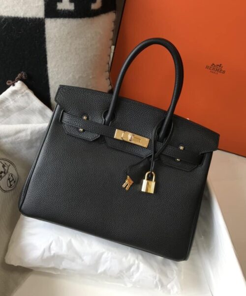 1:1 Replica Hermes Birkin Black Togo Gold Hardware Bag For Women, Women's Handbags, Shoulder Bags 30cm/12in