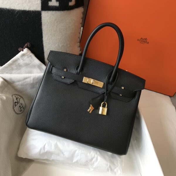 1:1 Replica Hermes Birkin Black Togo Gold Hardware Bag For Women, Women's Handbags, Shoulder Bags 30cm/12in