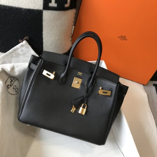 1:1 Replica Hermes Birkin Black Togo Gold Hardware Bag For Women, Women's Handbags, Shoulder Bags 30cm/12in