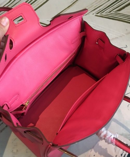 1:1 Replica Hermes Birkin Dark Pink For Women Gold Toned Hardware 9.8in/25cm