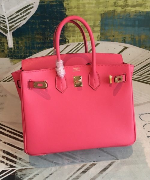 1:1 Replica Hermes Birkin Dark Pink For Women Gold Toned Hardware 9.8in/25cm