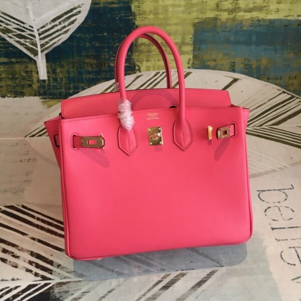 1:1 Replica Hermes Birkin Dark Pink For Women Gold Toned Hardware 9.8in/25cm