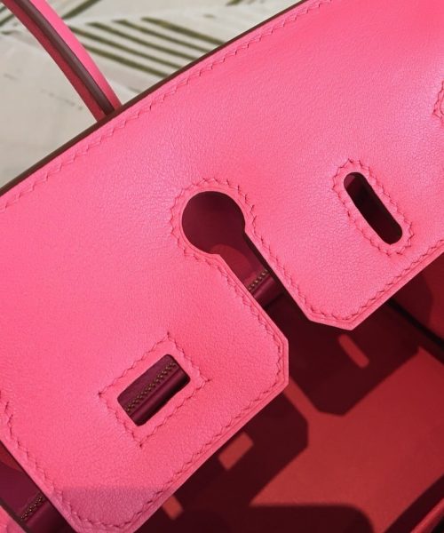 1:1 Replica Hermes Birkin Dark Pink For Women Gold Toned Hardware 9.8in/25cm