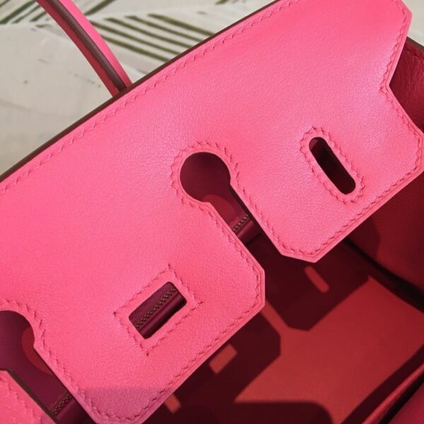 1:1 Replica Hermes Birkin Dark Pink For Women Gold Toned Hardware 9.8in/25cm