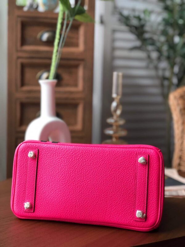 1:1 Replica Hermes Birkin Dark Pink For Women Silver Toned Hardware 9.8in/25cm