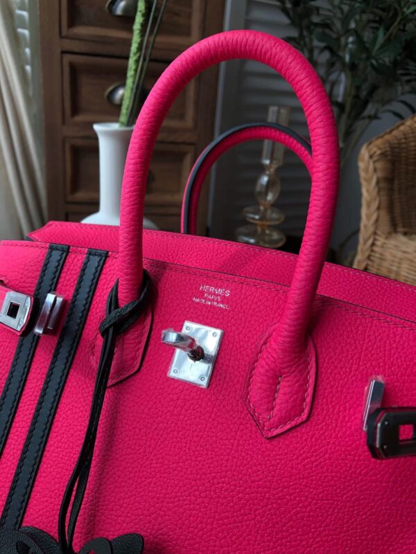 1:1 Replica Hermes Birkin Dark Pink For Women Silver Toned Hardware 9.8in/25cm
