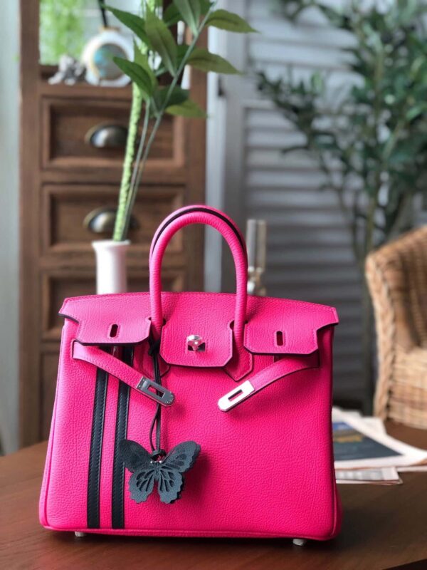 1:1 Replica Hermes Birkin Dark Pink For Women Silver Toned Hardware 9.8in/25cm