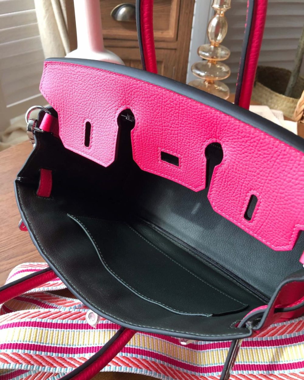 1:1 Replica Hermes Birkin Dark Pink For Women Silver Toned Hardware 9.8in/25cm