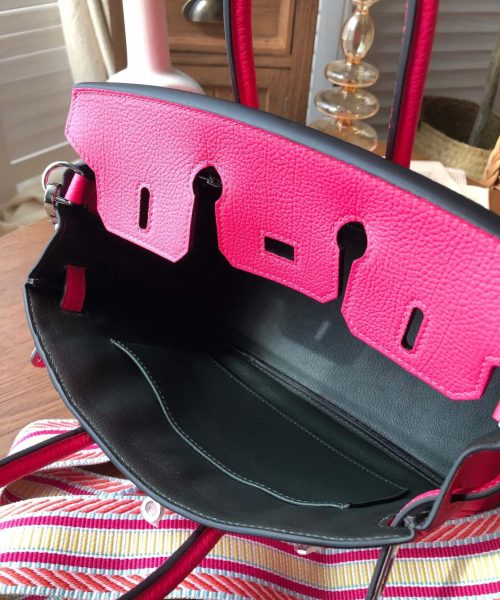 1:1 Replica Hermes Birkin Dark Pink For Women Silver Toned Hardware 9.8in/25cm