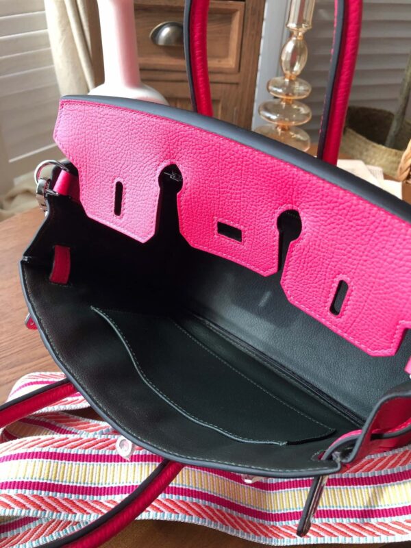 1:1 Replica Hermes Birkin Dark Pink For Women Silver Toned Hardware 9.8in/25cm