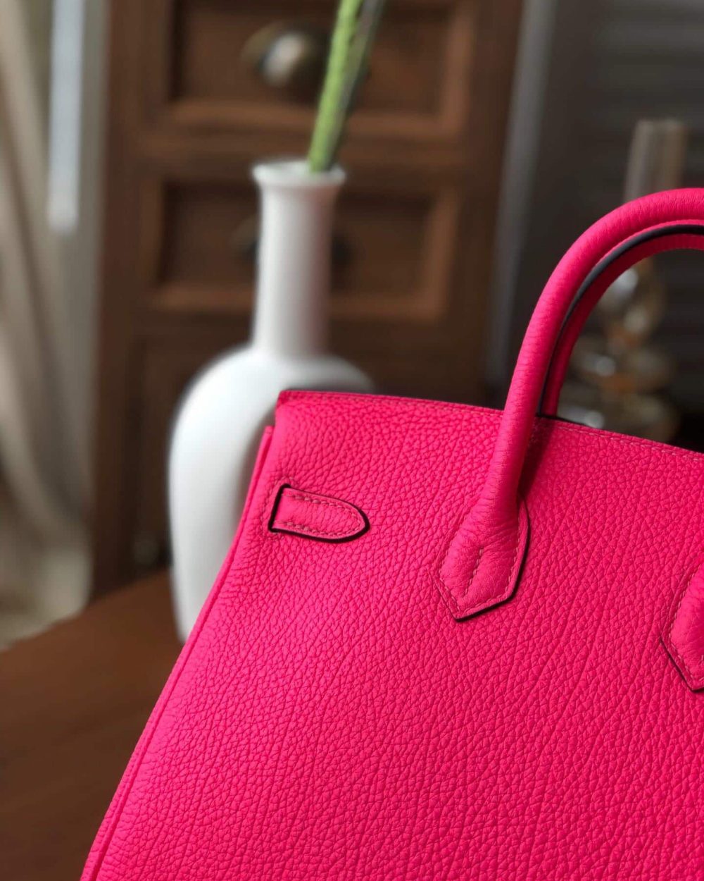 1:1 Replica Hermes Birkin Dark Pink For Women Silver Toned Hardware 9.8in/25cm