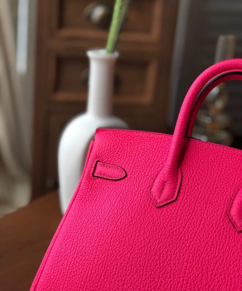 1:1 Replica Hermes Birkin Dark Pink For Women Silver Toned Hardware 9.8in/25cm
