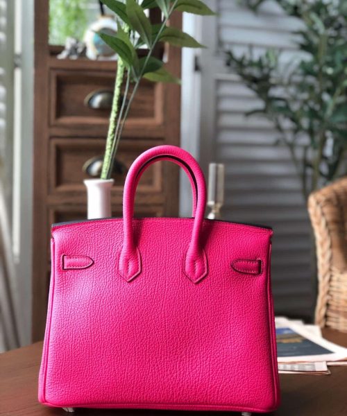 1:1 Replica Hermes Birkin Dark Pink For Women Silver Toned Hardware 9.8in/25cm