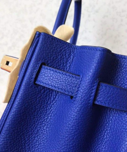 1:1 Replica Hermes Birkin Electric Blue 7T For Women Gold Toned Hardware 11.8in/30cm