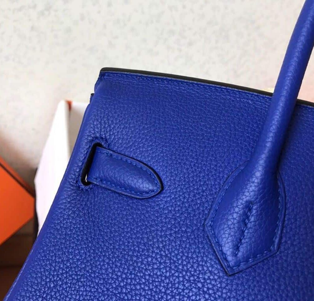 1:1 Replica Hermes Birkin Electric Blue 7T For Women Gold Toned Hardware 11.8in/30cm