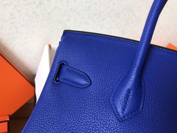 1:1 Replica Hermes Birkin Electric Blue 7T For Women Gold Toned Hardware 11.8in/30cm