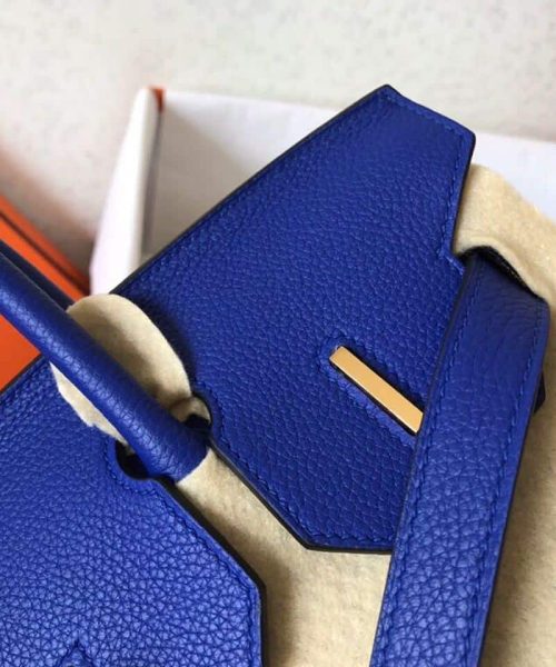 1:1 Replica Hermes Birkin Electric Blue 7T For Women Gold Toned Hardware 11.8in/30cm