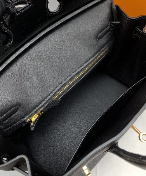 1:1 Replica Hermes Birkin Nata Swift Black For Women Gold Toned Hardware 10in/25cm