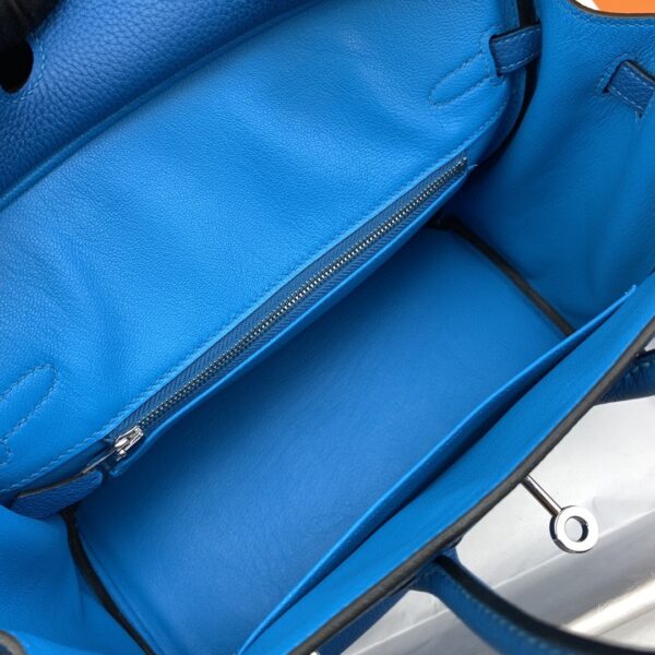 1:1 Replica Hermes Birkin Nata Swift Blue For Women Silver Toned Hardware 10in/25cm